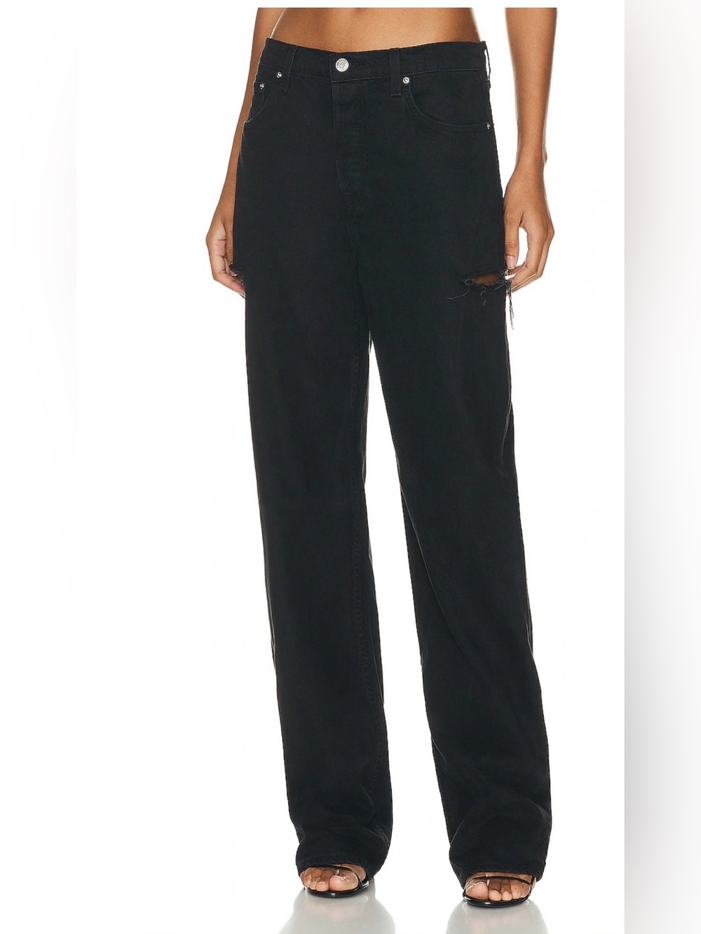 GRLFRND Petite Bella Low Rise Boyfriend Jeans - Black